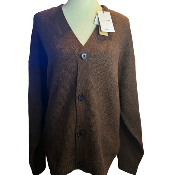 Jack & Jones Warm Medium Brown Knitted Cardigan, Men's Size Medium, NWT - Picture 1 of 10